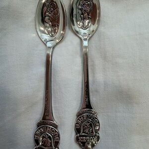Vintage Collectible Rolex Bucherer Lucerne Switzerland Souvenir Spoon Set (2)